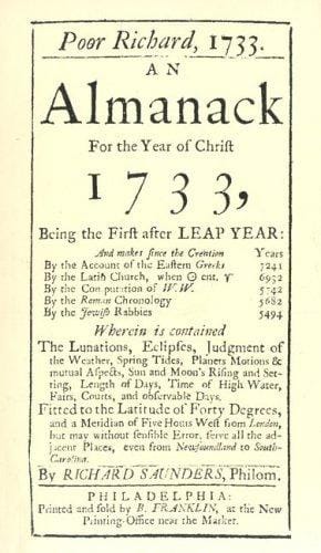 Poor Richard, 1733 an Almanack