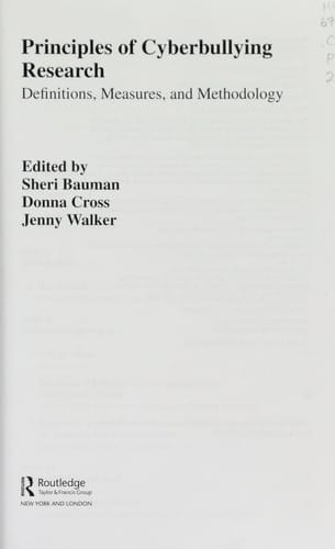 Principles of cyberbullying research