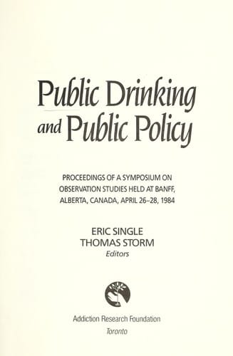 Public drinking and public policy