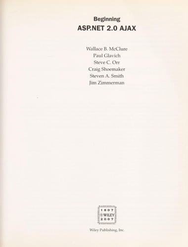 Beginning ASP.NET 2.0 AJAX
