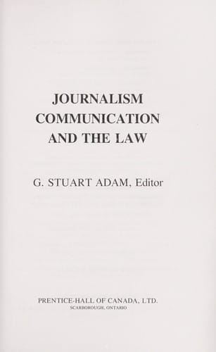 Journalism, communication and the law