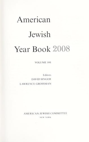 American Jewish Year Book 2008