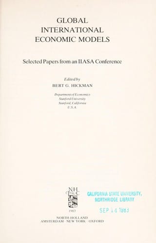 Global international economic models