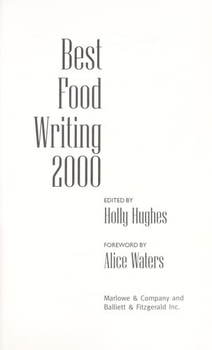 Best food writing 2000