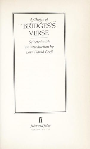 A choice of Bridges's verse