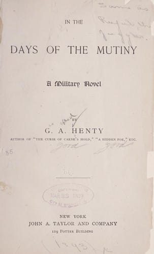 In the days of the mutiny
