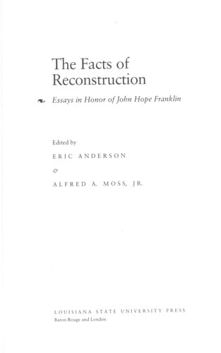 The Facts of reconstruction