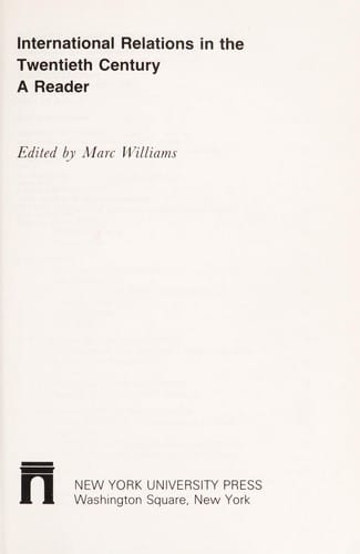 International relations in the twentieth century : a reader