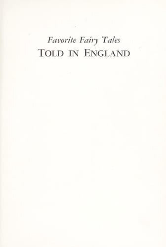 Favorite fairy tales told in England