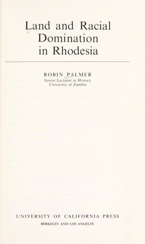 Land and racial domination in Rhodesia
