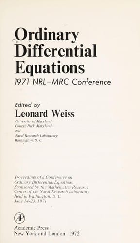 Ordinary differential equations