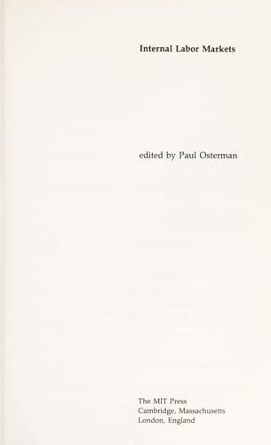 Internal labor markets