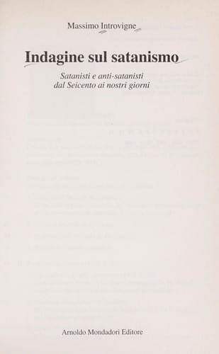 Indagine sul satanismo