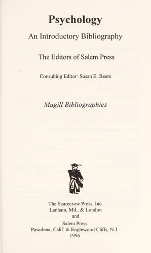 Psychology : an introductory bibliography