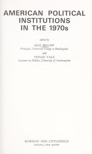 American political institutions in the 1970s
