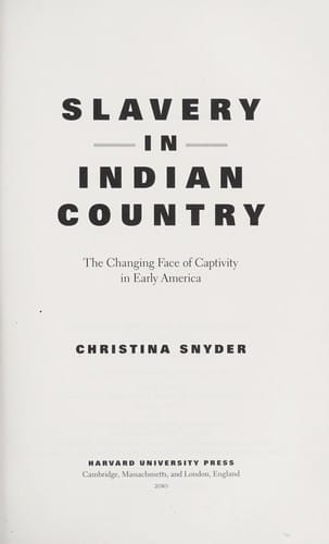 Slavery in Indian country