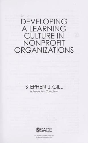 Developing a learning culture in nonprofit organizations