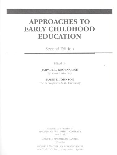 Approaches to early childhood education