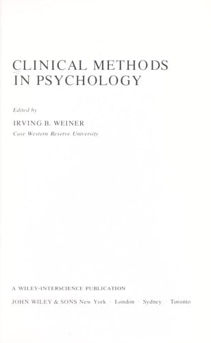 Clinical methods in psychology
