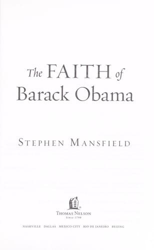 The faith of Barack Obama