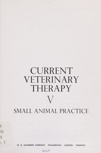 Current veterinary therapy