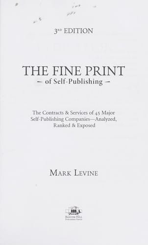 The fine print of self-publishing