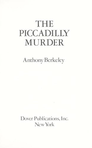 The Piccadilly Murder