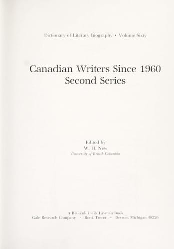 Canadian writers since 1960