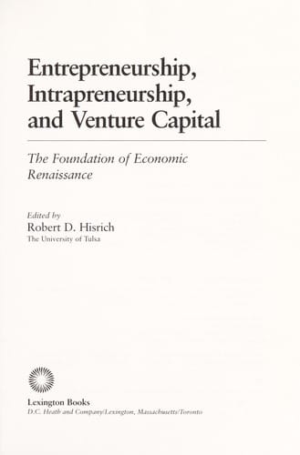 Entrepreneurship, intrapreneurship, and venture capital