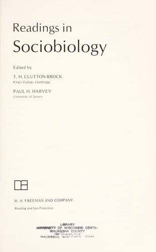 Readings in sociobiology