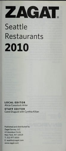 Zagat Seattle restaurants 2010