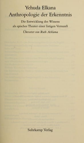 Anthropologie der Erkenntnis
