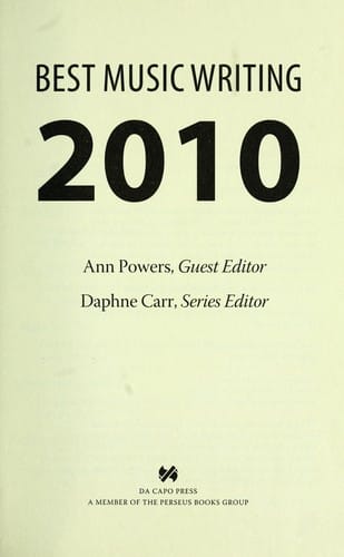 Best music writing 2010