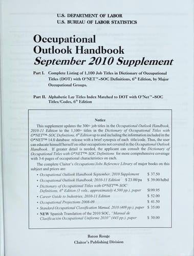 Occupational outlook handbook