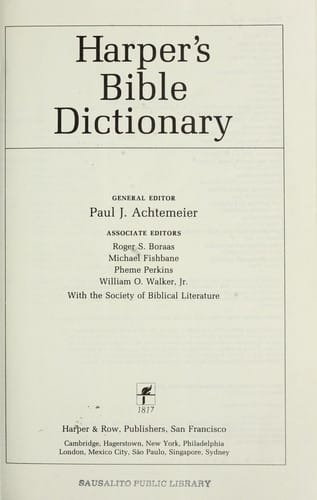 Harper's Bible dictionary