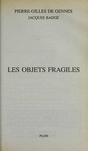 Les objets fragiles