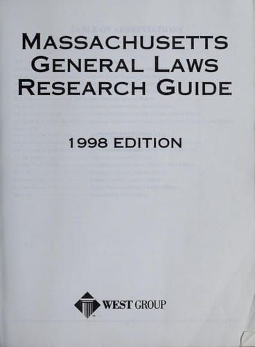 Massachusetts general laws research guide