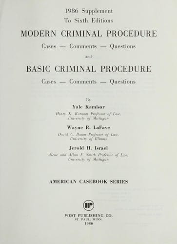 1986 supplement to sixth editions