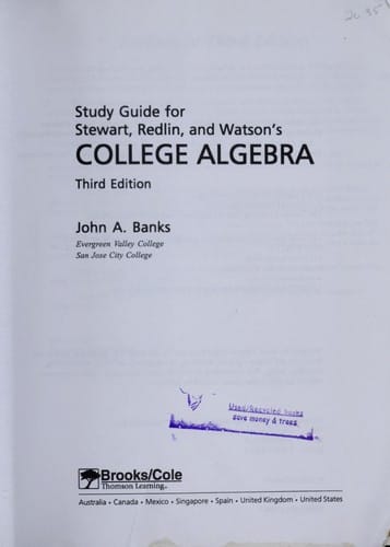 Study guide for stewart, redlin, and watson's college algebra