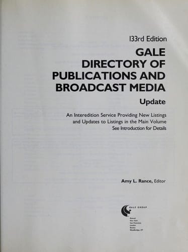 Gale dir. of publications & broadcast media-update