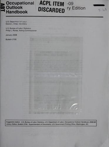 Occupational outlook handbook 2008-09