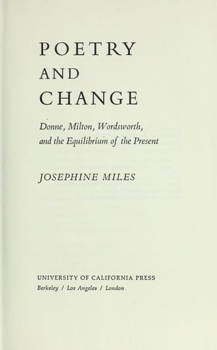 Poetry and change