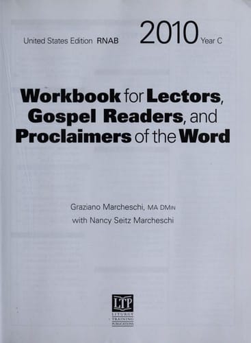 Workbook for lectors, gospel readers, and proclaimers of the word 2010 usa