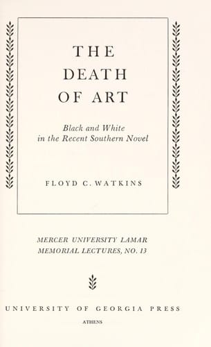 The death of art: black and white in the recent Southern novel