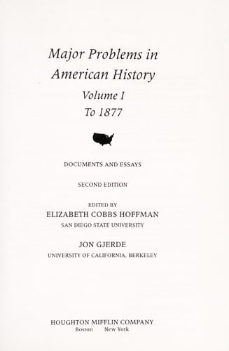 Major problems in American history