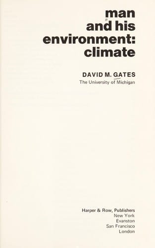 Man and his environment: climate