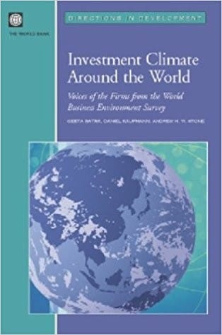 Investment climate around the world : voices of the firms from the world business environment survey