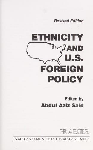 Ethnicity and U.S. foreign policy
