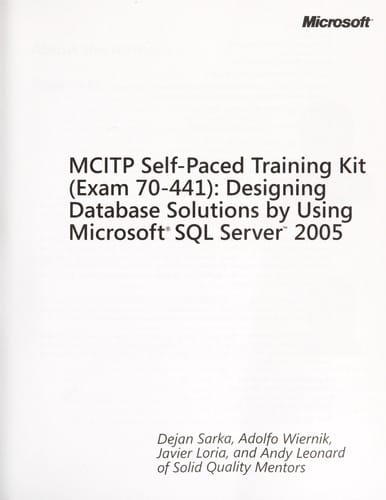MCITP self-paced training kit (Exam 70-441)