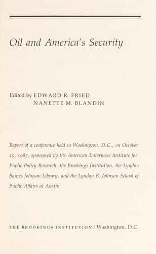 Oil and America's security